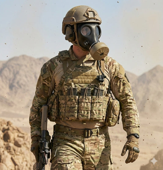 Israeli Adult Protective Tactical Gas Mask kit With 40mm Nato Filter Sealed And Original and Hydration Tube