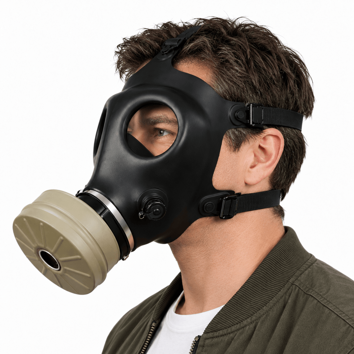 Israeli full-face CBRN gas mask with 40mm threaded NBC filter