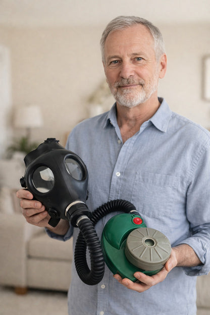 Comfort breathing CBRN kit - Israeli 4A1 gas mask, ONYX 45 PAPR blower, 40 mm NATO NBC  M80 filter and hose