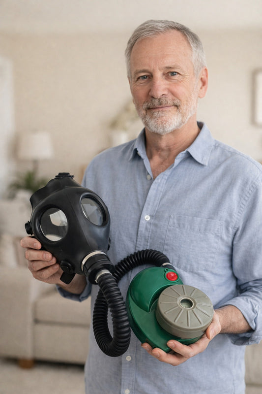 Comfort breathing CBRN kit - Israeli 4A1 gas mask, ONYX 45 PAPR blower, 40 mm NATO NBC  M80 filter and hose