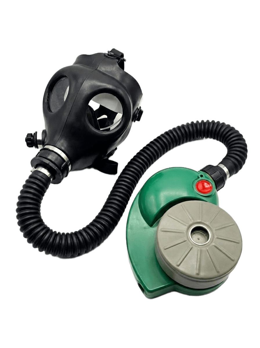 Israeli 10A1 youth CBRN gas mask full kit - ONYX 45 PAPR blower, M80 NBC filter and 40mm NATO hose, ages 8-14
