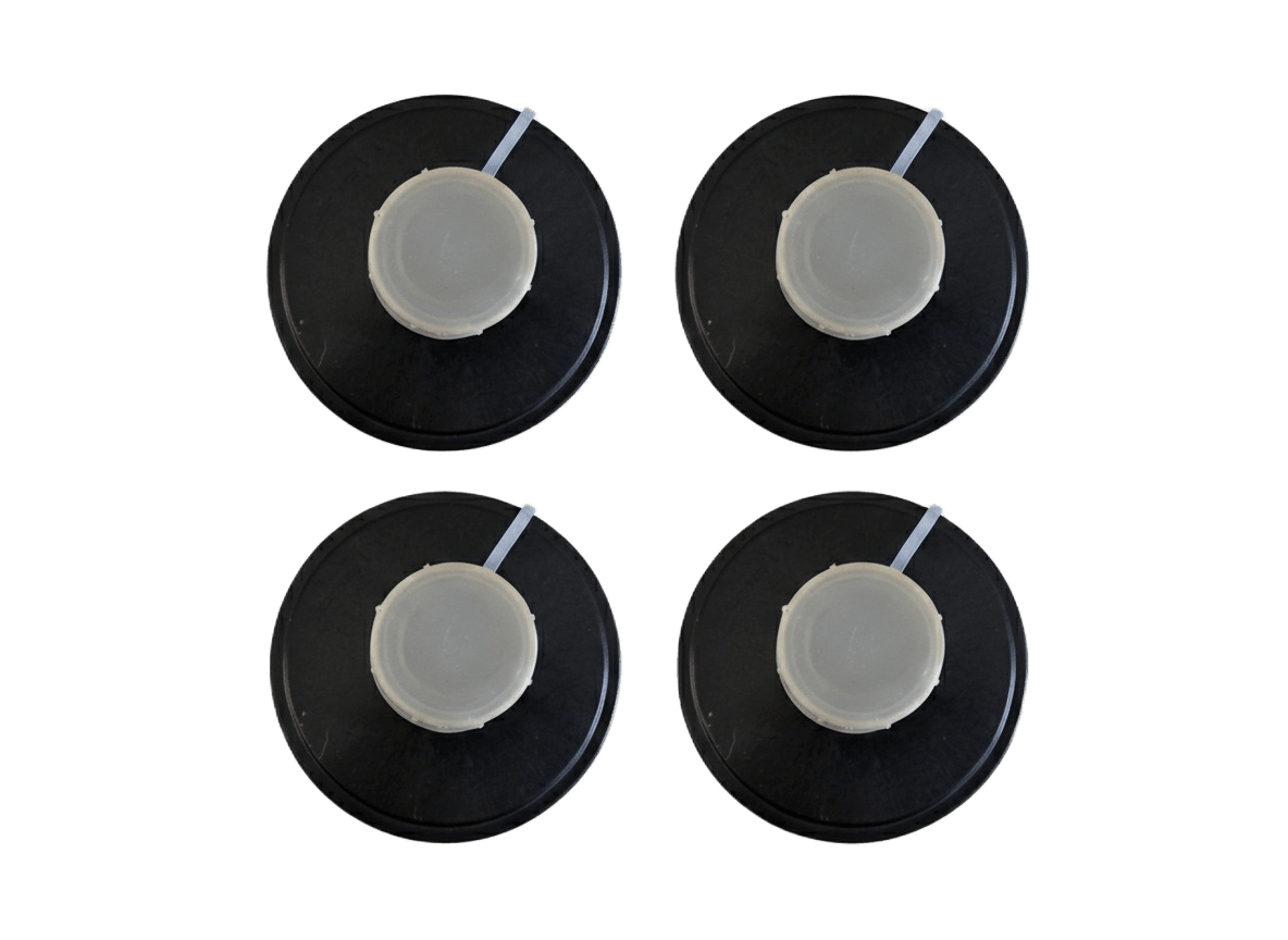 Israeli Civil Defense 40 mm NATO NBC filter 4-pack top view - factory-sealed, certified NATO thread, CBRN-rated
