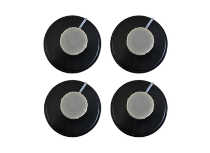 Israeli Civil Defense 40 mm NATO NBC filter 4-pack top view - factory-sealed, certified NATO thread, CBRN-rated