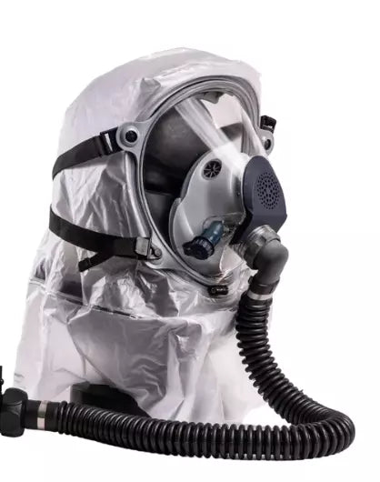 Israeli Sapphire CBRN Full face Gas Mask with hood and 25L PAPR- Fits Ages 13 -99