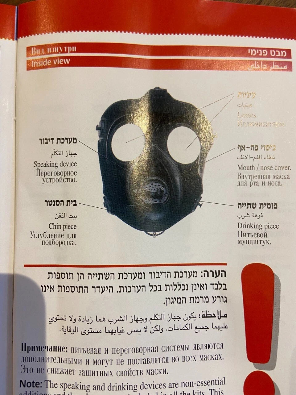 Israeli Adult(2008)Protective Gas Mask With 40mm Nato Filter Sealed And Original and Hydration Tube