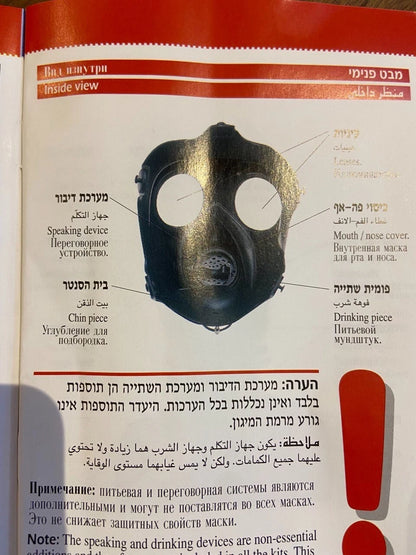 Israeli Adult(2008)Protective Gas Mask With 40mm Nato Filter Sealed And Original and Hydration Tube