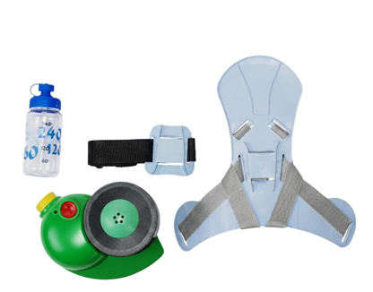 Supergum Quartz CBRN PAPR kit contents - hood, ONYX 45 blower, NBC filter, hose and drinking tube